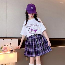 Clothing Sets Girls Summer 3pcs Child T-Shirts Pleated Skirt Teens Students Street Style Clothes 6-18Y