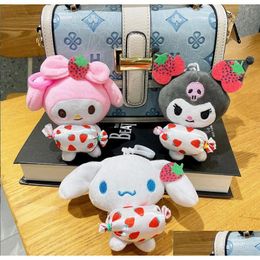 Plush Keychains Ins Cute Cinnamoroll Kuromi P Keychain Jewellery Schoolbag Backpack Ornament Hanger Kids Toy Gifts About 12Cm Drop Deliv Dh68K