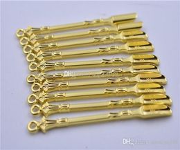 Golden Metal Spoon Use For Sniffer Snorter HOOVER HOOTEER Snuff Snorter Powder Spoon Smoking Accessories7494657