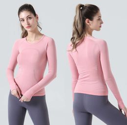 LU New Swiftly Tech 2.0 Breathe Gym T-shirt with Seamless Long Sleeve Sports Fitness Yoga Top Running Sportswear 596