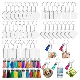 Keychains MDF Blank Keychain With Key Ring Thermal Transfer Set Including Double-sided Tassel