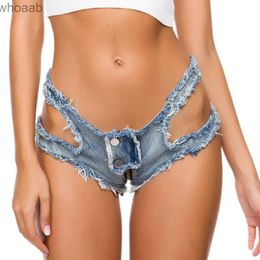 Women's Shorts Sexy Low waist Hole Denim Micro Mini Shorts Women Push Up Beach Hot Sexy Ripped Short Jeans Summer Denim booty shorts Clubwear YQ240108