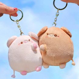 Keychains 2Pcs Personalised Plush-Pig Keychain Function Lovers For Couple Birthday Valentines Day Gift