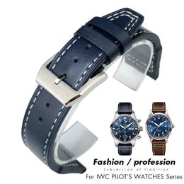 Genuine Leather Watch Strap 20mm 21mm 19mm 22mm Cowhide Watchbands For Big Pilot Spitfire PORTOFINO Accessories 240106