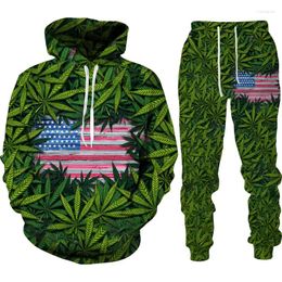 Men's Tracksuits US Flag Pattern Tracksuit Suit 3D Printed Unisex Funny Hoodies Pants Set Fashion Clothing 2 Piece Sets