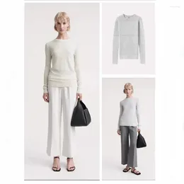 Women's Sweaters Sugar Frost Colour Long Sleeve Striped Knit Sweater 2024 Early Autumn Peplum Stretch Breathable Pullover Tote