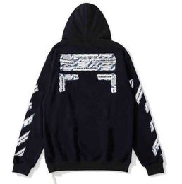 Mens Hoodies Sweatshirts Off Style Fashion Sweater Painted Arrow Crow Stripe Hoodie and T-shirts Offs White Z33