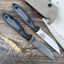 Knife Outdoor Straight Knife Tactical Fixed Blade Knife Stonewashed Self-defense Knife Kydex Sheath Hunting Camping Tool Survival Gear