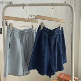 Women's Shorts Fashionable Women Washed Jeans Summer High-Waist Drawstring Thin Causal Female Shorts A-Line Loose Solid Color Girls Hot Pants YQ240108