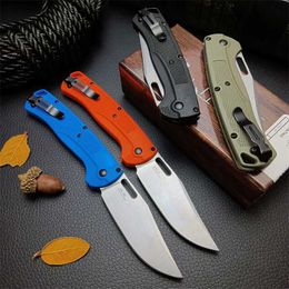 Knife BM Taggedout 15535 Pocket Folding Knife Clip-point Satin Blade 4 Colours Nylon Wave Fibre Handle EDC Outdoor Defence Hunting Tool