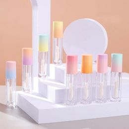 Sets 50pcs Wholesale 5ml Gradient Pink Orange Lipgloss Tubes Empty Lip Balm Tubes Makeup Clear Tools Thick Wand Lipstick Packaging