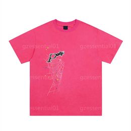 spider t shirt designer t shirts for men Fashion short sleeve summer T-shirt High Quality Hip Hop High Street 555 men women Sports casual Tshirt mens tshirt pink