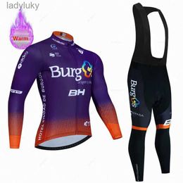 Cycling Jersey Sets BH Burgs-Winter Warm Thermal Fleece Cycling Clothes Set Bicycle Jersey Sports Riding MTB Bike ClothingL240108