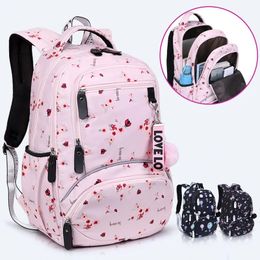 Large schoolbag cute Student School Backpack Printed Waterproof bagpack primary school book bags for teenage girls kids mochila 240108