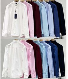 Mens Shirts Top small horse quality Embroidery blouse Long Sleeve Solid Color Slim Fit Casual Business clothing Long-sleeved shirt Normal size multiple colour46134