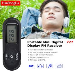 Radio Digital Pocket FM Radio FM 64108Mhz Portable Sports Radio Receiver With Lcd Display 3.5mm Earphones Neck Lanyard