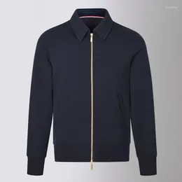 Men's Jackets Luxury Turn-down Collar Lightweight Soft Full Zipper Coat Sportwear Windbreaker Autumn Spring Male Jacket Pocket