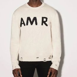 Designer Sweater Letters Jacquard Logo Hem Cuff Broken Design Autumn and Winter Couple Round neck Casual Sweater