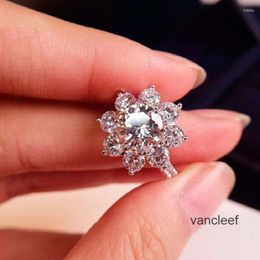 Designer Love Ring Cluster Rings 14K White Gold Mosan Diamond D Color VVS1 Women's Wedding/engagement/anniversary/birthday/party/valentine's Gift