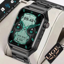 Watches LIGE 1.78 Inch AMOLED Screen Smart Watch Men Nfc Bluetooth Call Smartwatch Women Waterproof Fitness Heart Rate Monitor Watches