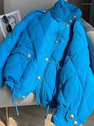 Women's Trench Coats Blue Cotton Coat For Women Down Jacket Winter