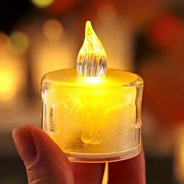 1pc 6.5cm Tear Shaped Small Candle Lamp, LED Electronic Simulation Flameless Candle Light Tea Light, Birthday, Wedding, Party, Holiday, Creative Scene Decoration Light