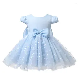 Girl Dresses 2024 Spanish Lolita Princess Ball Gown Bow Appliques Design Birthday Baptism Eid Party For Girls A3499