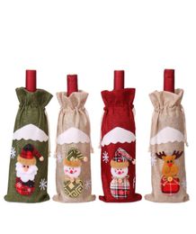 Christmas Decorations Red Wine Bottle Cover Bags Santa Claus Gift Bags Champagne wine Bag Xmas el Decoration3177408