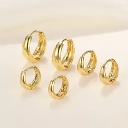 Dangle Earrings Minimalist Gold Colour Wide Huggies Gothic Hoop For Women Trendy Statement Unisex Piercing Rock Jewellery Ear Buckles Gift