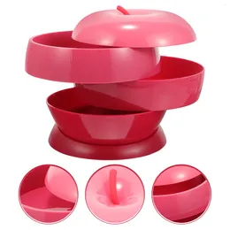 Plates Apple Shaped Rotating Box Coffee Table Tray Decorative Serving Trays Desktop Dish For Organizing Storage Snack