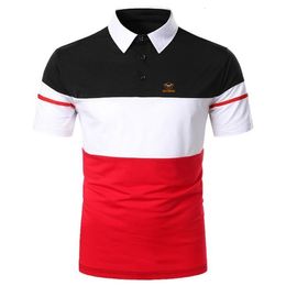 Summer Men Simple and Slim Fit Printed Polo Shirt 240106