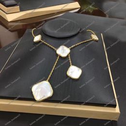 Colar de trevo de quatro folhas 6 motivos flores pingente ouro prata diamante mãe de pérola luxo designer jóias vintage designer colar para mulheres mulher casamento gif