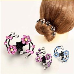 Hair Clips 6PCS/1 Pack Wedding Bridal Women Mini Headwear Rhinestone Snowflake Flower Pins Accessories