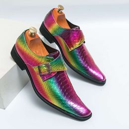 2023 Fashion Party Men Oxford Red Wedding Formal Evening Dress Club Party Male Glossy Original Designer Shoes