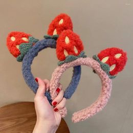 Hair Accessories Girls Kids Cloth Wash Face Ear Shower Plush Hoop Korean Style Headband Female Wrap Strawberry Hairband