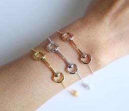 Real 100 925 Sterling Silver Horse Lover Jewelry Three Color Snaffle Bit Pendant Women Bracelet 2021 Charm2902320