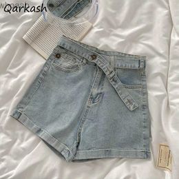 Women's Shorts Denim with Sashes Shorts Women Summer Preppy Students All-match Casual Fashion Korean Style Design Harajuku Stylish New Clothing YQ240108