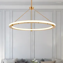 Pendant Lamps Modern Minimalist Ring Stairwell Chandelier Living Room Bedroom Dining Villa Creative Light Luxury