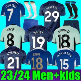 새로운 2023 2024 Nkunku Jackson CFC 축구 유니폼 disasi 23 24 Enzo Fernandez Mudryk James Sterling Cucurella Chukwuemeka 축구 셔츠 남자 키트 Ugochukwu