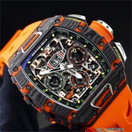 RichardMill RM11-03 Men's Watches Automatic Machinery 44.5*50mm Watch RM11-03 Coloured Carbon Side NTPT Global FUN
