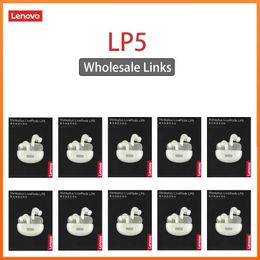 Earphones Lenovo LP5 5PCS 10PCS Earphone 9D Stereo HiFi Sports Waterproof Wireless Earbuds for iPhone 13 Xiaomi Bluetooth Headphones