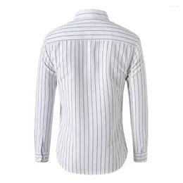Men's Dress Shirts Fashionable Striped Lapel Shirt Baggy Fit Long Sleeve Button Blouse Suitable For Men M 3XL Available In Various Colors