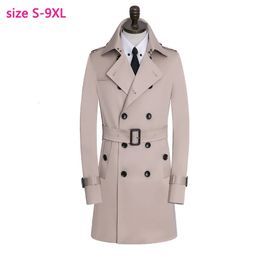 arrival fashion Autumn Winter Men Windbreaker Long Style Double Breasted Fashion Casual Coat high quality plus size S-8XL9XL 240108