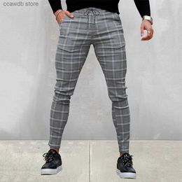 Men's Pants New Autumn Knitted Trousers Casual Hip Hop Men Sweatpants Fashion Streetwear Lounge Wear Mens Lattice Suit Pants T240108