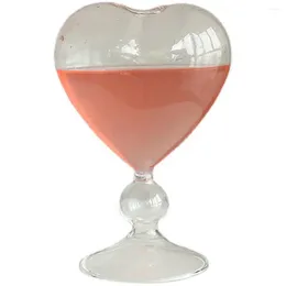 Wine Glasses With Straw Glass Cup Transparent Home Decoration Drinking Creative Heart-shaped Female Vase Lovely Water