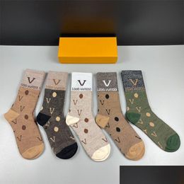 Sports Socks 2022 Mens Designer Women High Quality Cotton All Match Classic Ankle Letter Breathable Black And White Football Basketbal Dhgzt