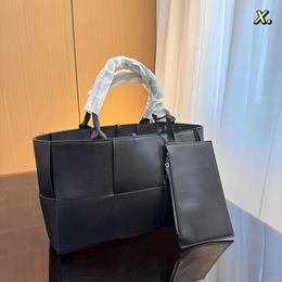 Early Spring Woven Womens Bag classic Tote Shoulder Handbag Set of Two Shopping Bags Large Capacity ladies handbags CSD2401082-12