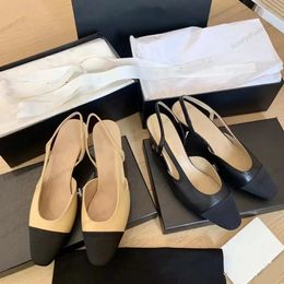 Kadın Bale Daireler Ayakkabı Tasarımcı Slingbacks Yüksek Topuklu Moda Ayakkabıları Orijinal Ballerine Düz Deri Açık Resmi Espadriller Tıknaz Topuk Sandalet Elbise Ayakkabıları