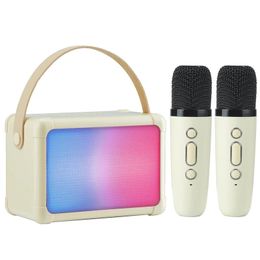 Speakers Portable Bluetooth Speaker with Microphone Set,Retro Bluetooth Speaker with Home Karaoke Machine,Portable Handheld Karaoke Mics