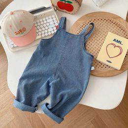 Autumn Children's Denim Overalls 0-5Years Toddler Kids Boys Bunny Jeans Loose Girls Jumpsuit Cotton Baby Suspender Pants 240108